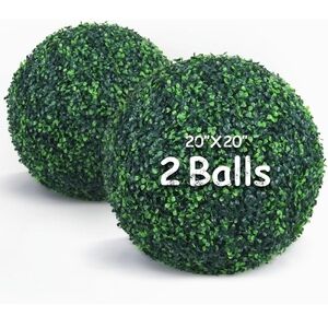 Decorative Artificial Boxwood Topiary Balls - Green (Set of 2)